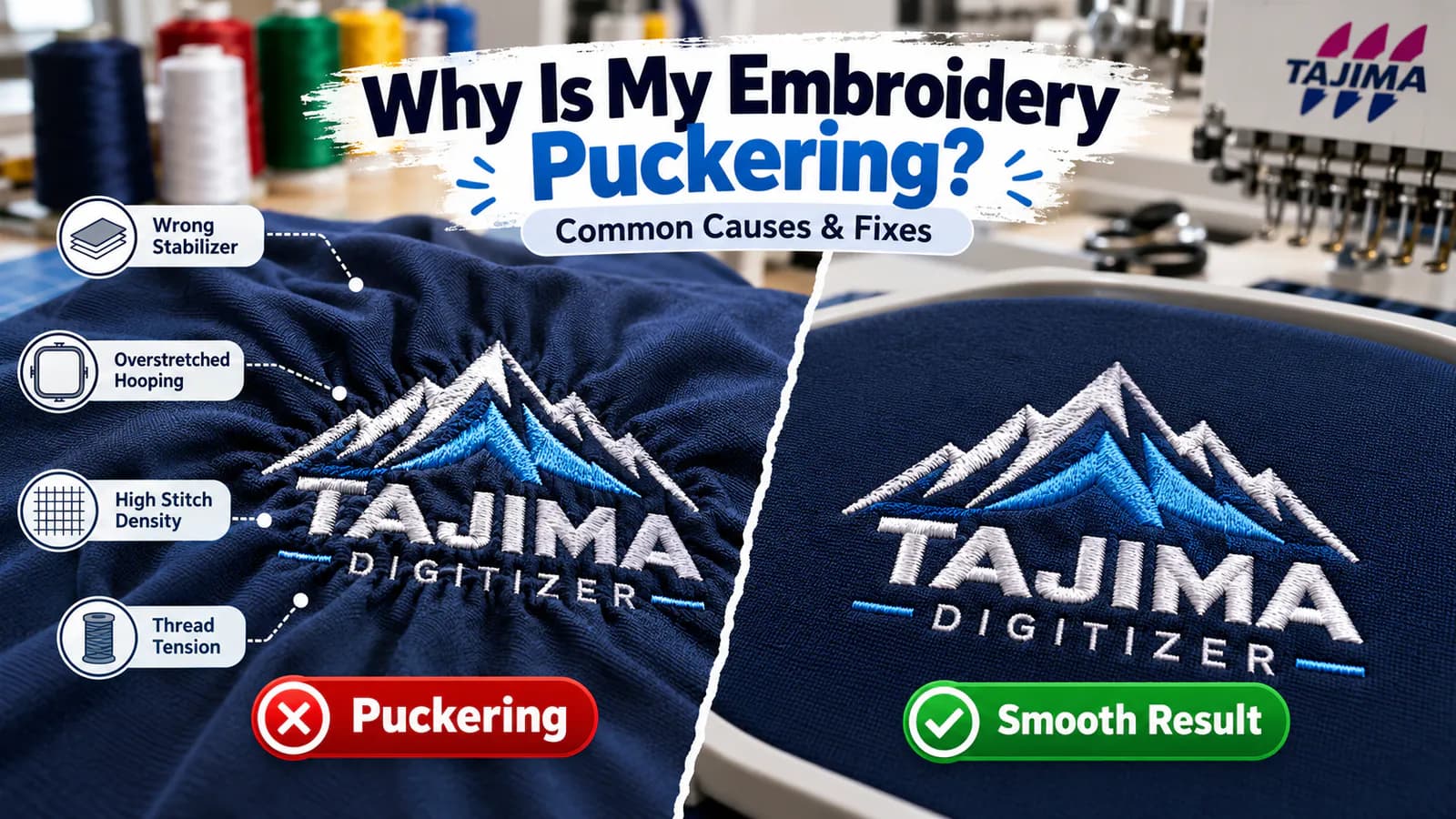 Why is my embroidery puckering? 7 causes & fixes